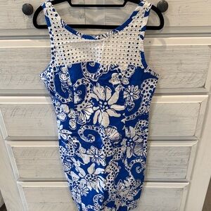 Lilly Pulitzer Blue and White Floral Dress